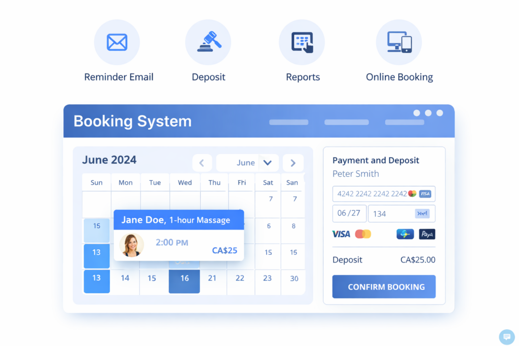 custom booking system in Canada