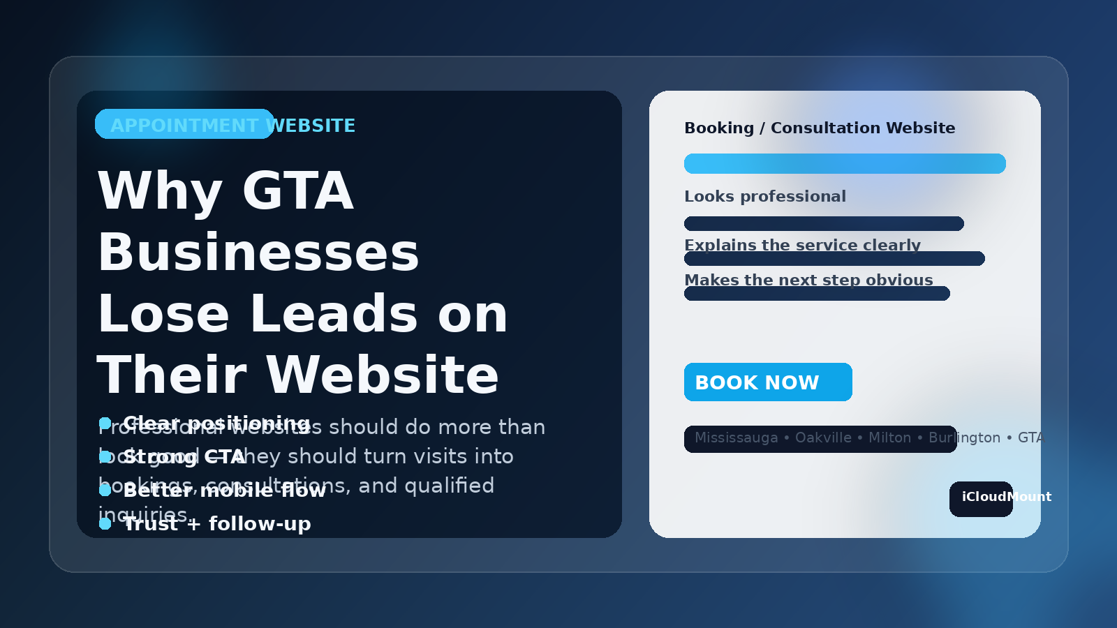 Appointment website for GTA businesses focused on bookings and lead conversion