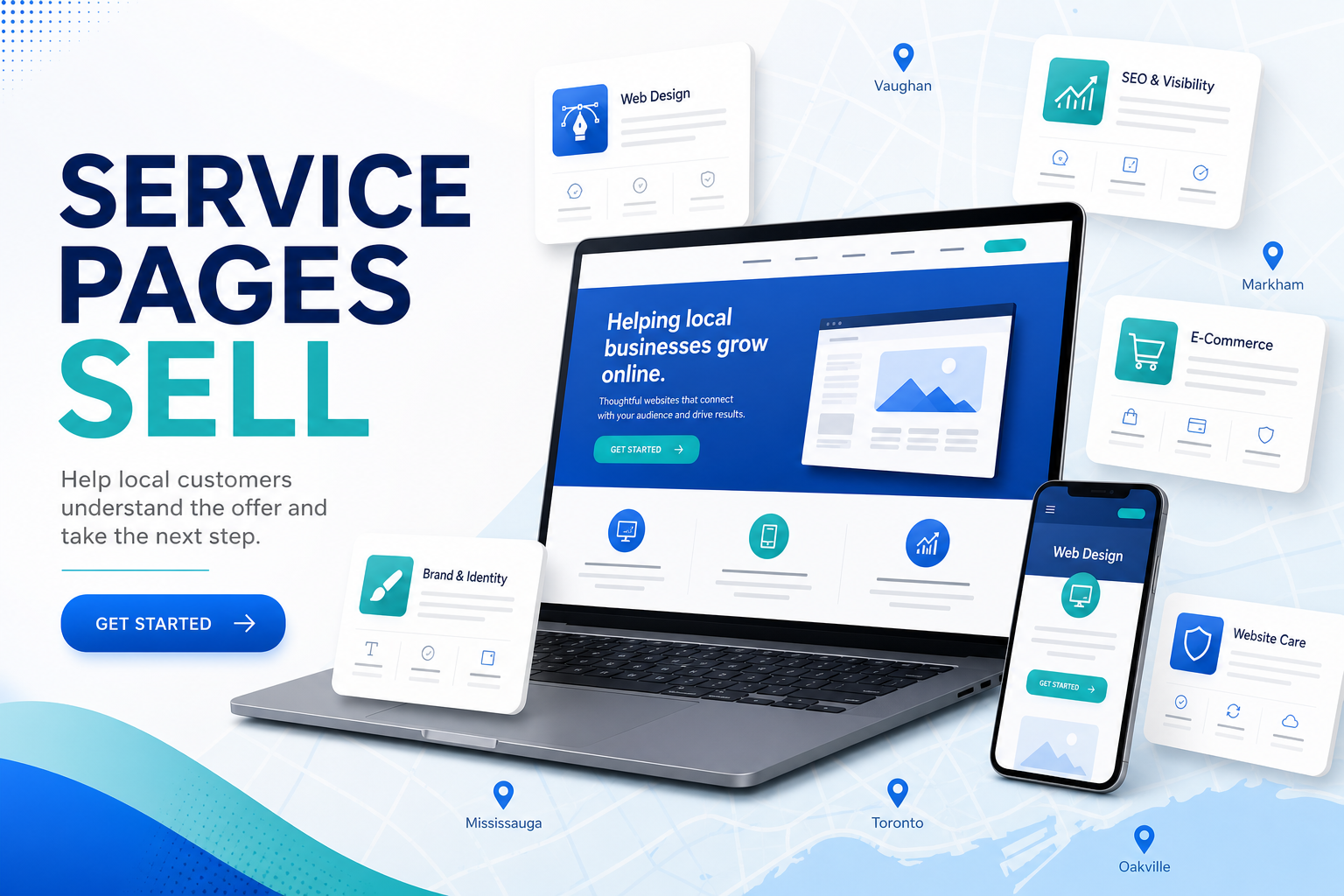 Service pages for small business website that turn local visitors into inquiries