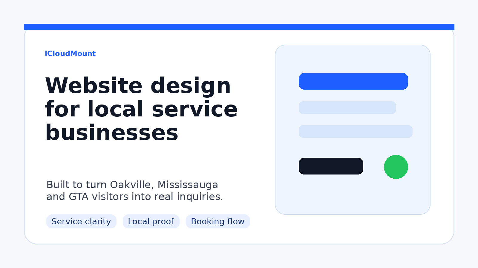 Website design for local service businesses in Oakville and Mississauga